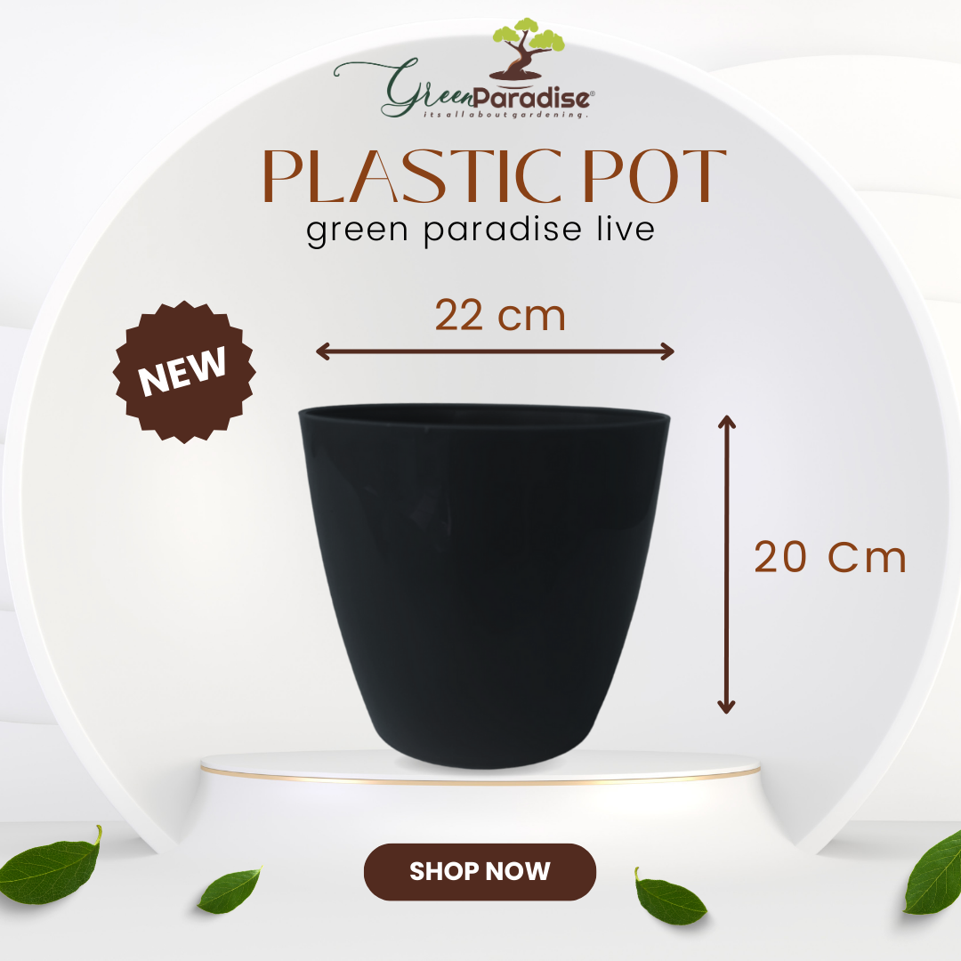 Green Paradise® Premium Glossy Plastic Pots ( set of 3 )