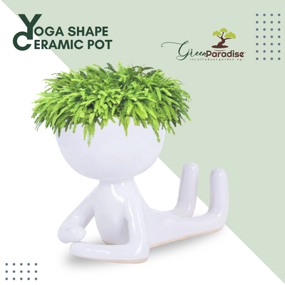 Green Paradise® Yoga Shaped Beautiful Ceramic Pot