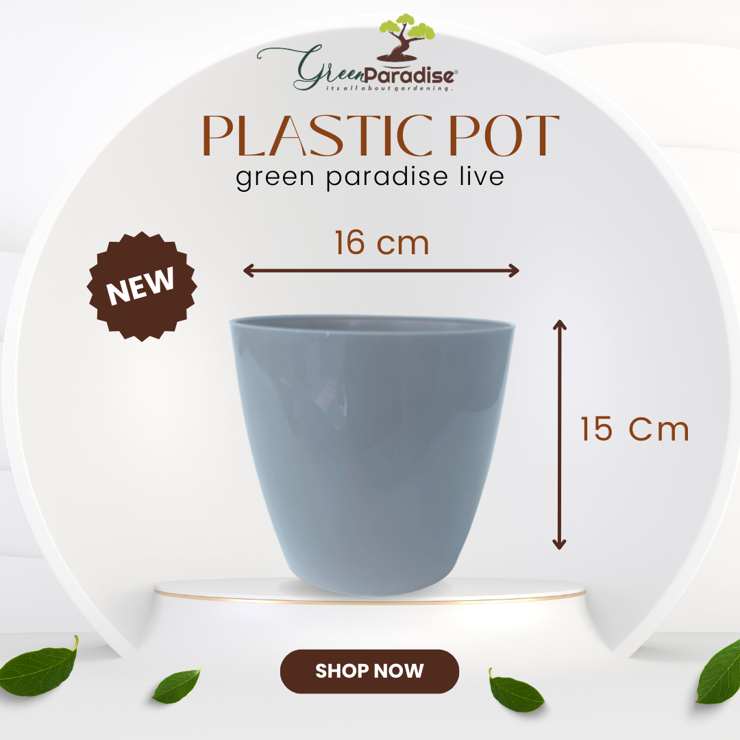 Green Paradise® Premium Glossy Plastic Pots ( set of 3 )