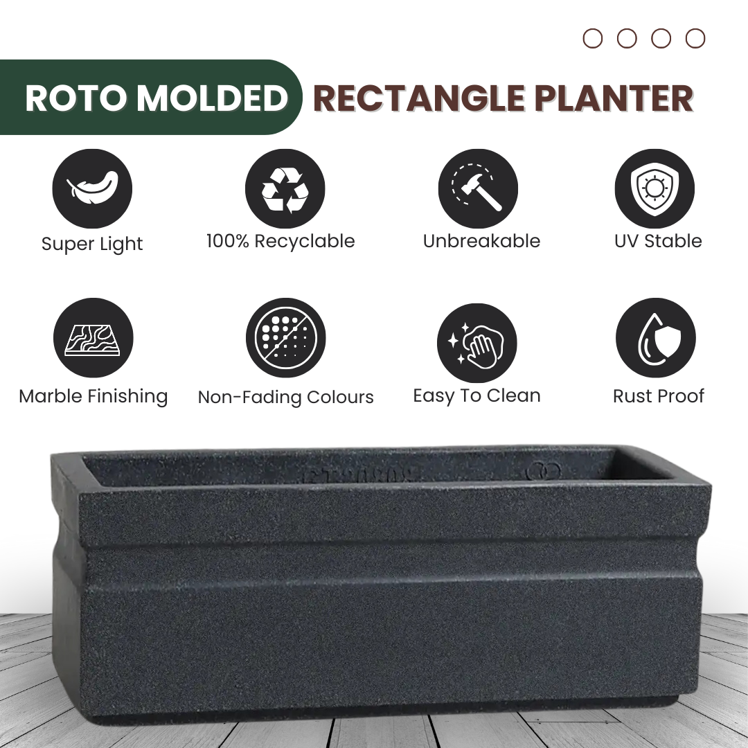Green Paradise® Rectangle Roto Molded High Qaulity Planter