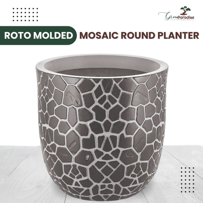 Green Paradise® Mosaic Round Roto Molded High Qaulity Premium Planter