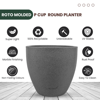Green Paradise® P CUP Round Roto Molded High Quality Premium Planter