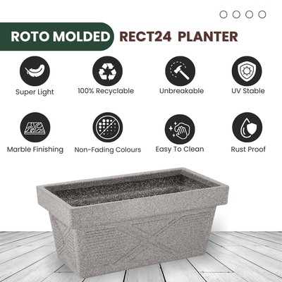 Green Paradise® Rect24 Roto Molded High Qaulity Premium Planter