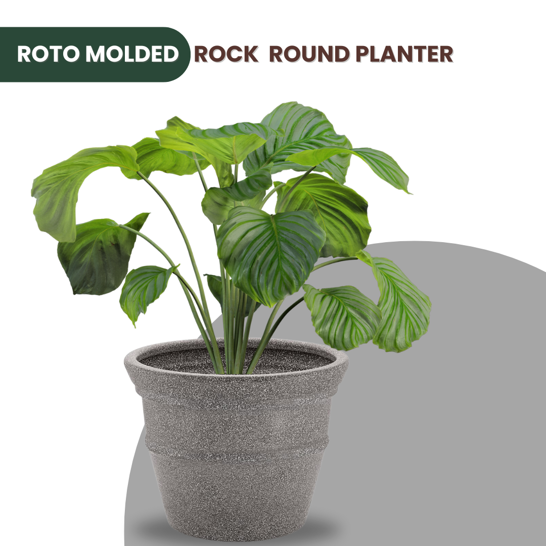 Green Paradise® Rock Round Roto Molded High Quality Premium Planter