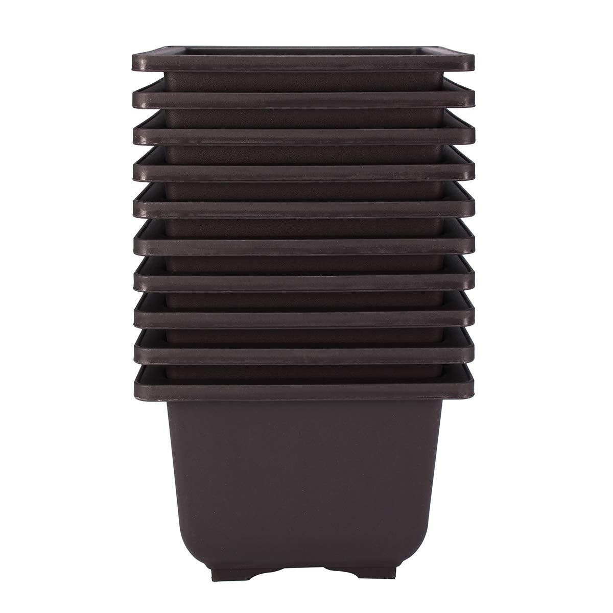 Bonsai Pots square 14cm (Brown) (Pack of 8) (L & W)) x 9.5cm(H)ideal for bonsai trees,succulents and adeniums
