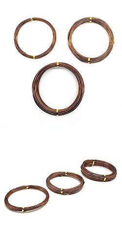 Bonsai Training Wires 3-Size Starter Set 300 feet (1mm, 1.5 mm, 2.0 mm, Each 100 ft, Copper Color)
