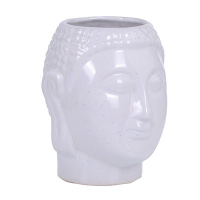 Green Paradise® White Ceramic Pot Hand Made with Famous Mughal Art for Home Decoration,Gift Item,Indoor Planter,Birthday Gift & Diwali Gift