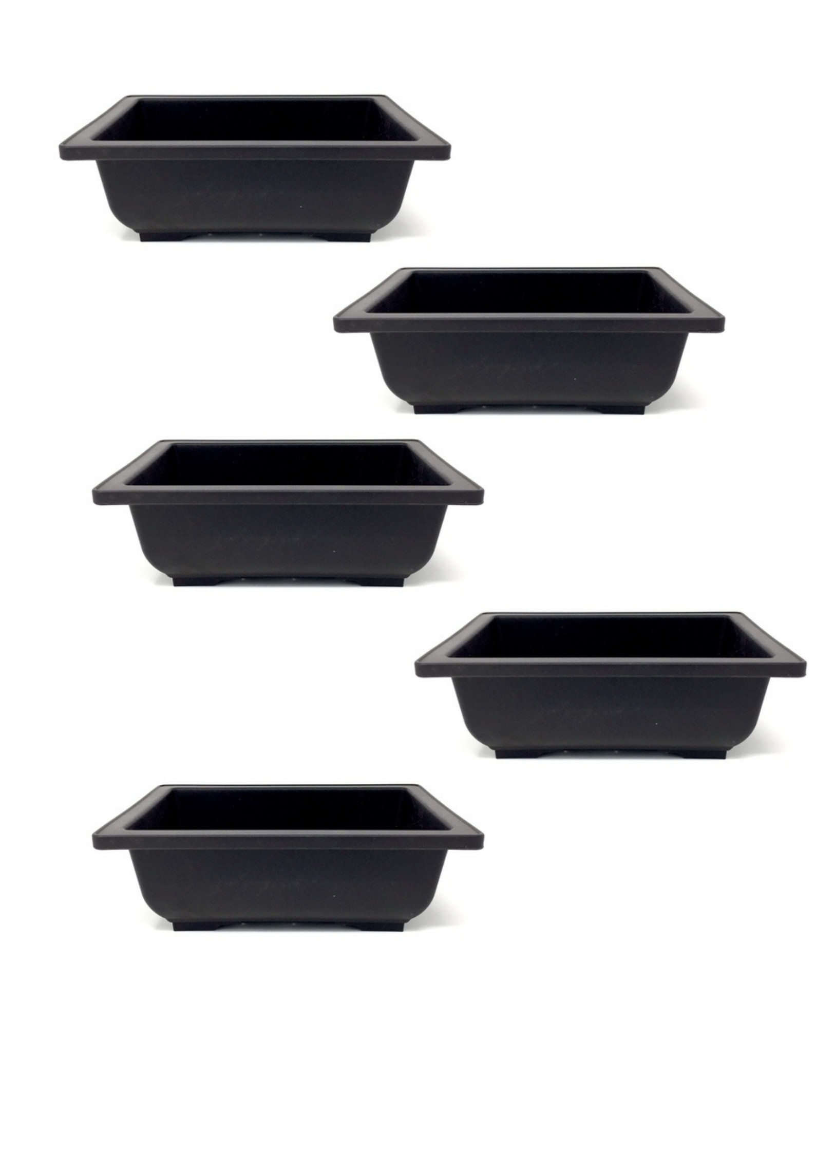 Bonsai Pots rectangle 30 cm (L) x 21 cm (W) x 10 cm(H) (Black) (Pack of 5) ideal for Training bonsai trees creating succulent cactus mini gardens adeniums