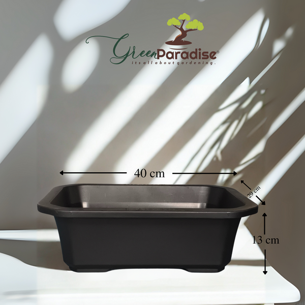 Green Paradise® Premium Rectangular Bonsai Pot Durable Plastic 40cm pot
