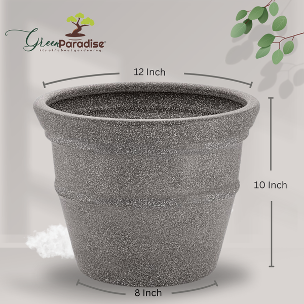 Green Paradise® Rock Round Roto Molded High Quality Premium Planter