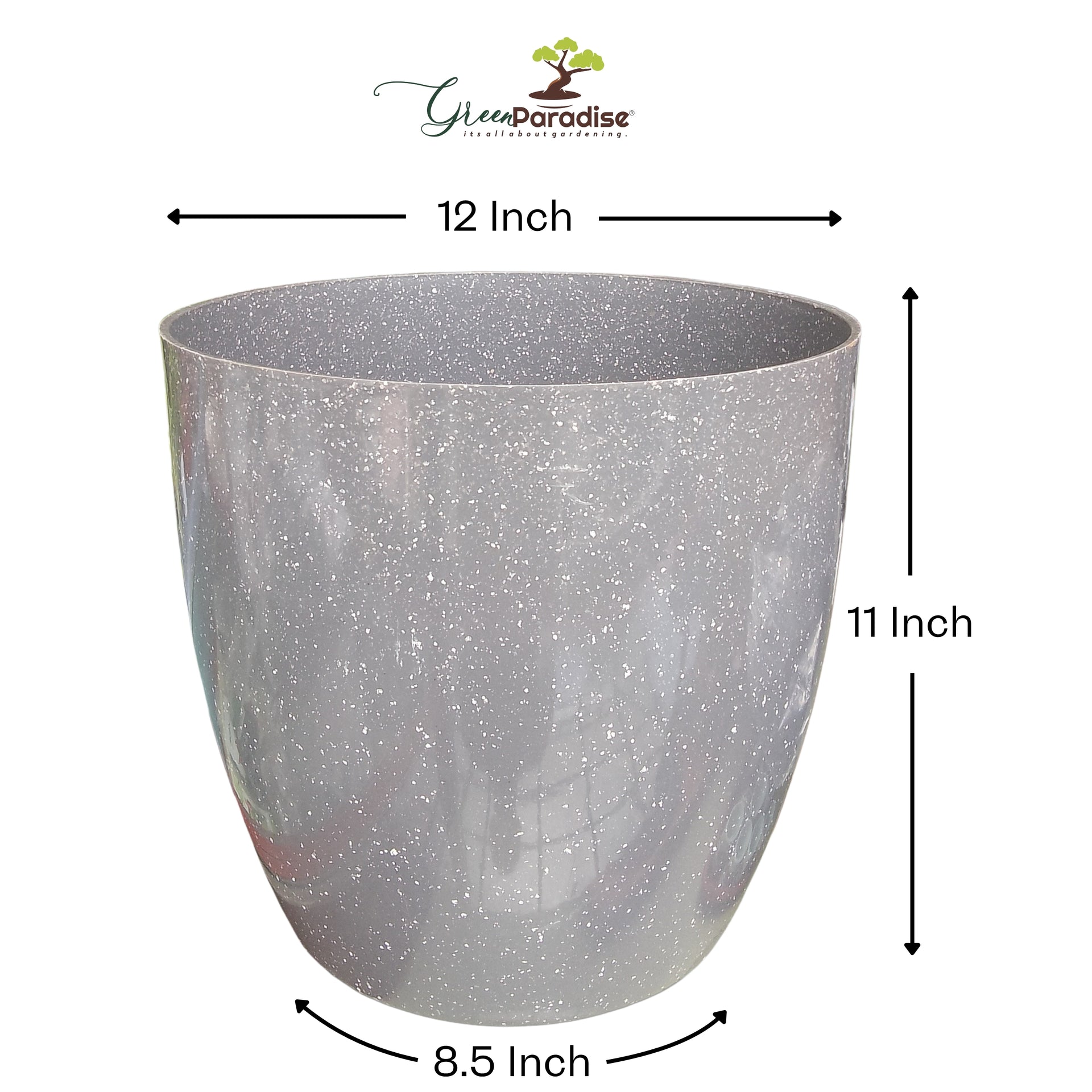 Green Paradise® Premium Grey Plastic Pot – Elegant Indoor & Outdoor Planter for your garden