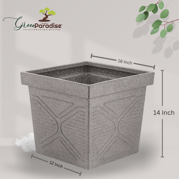 Green Paradise® Squ16 Roto Molded High Qaulity Premium Planter