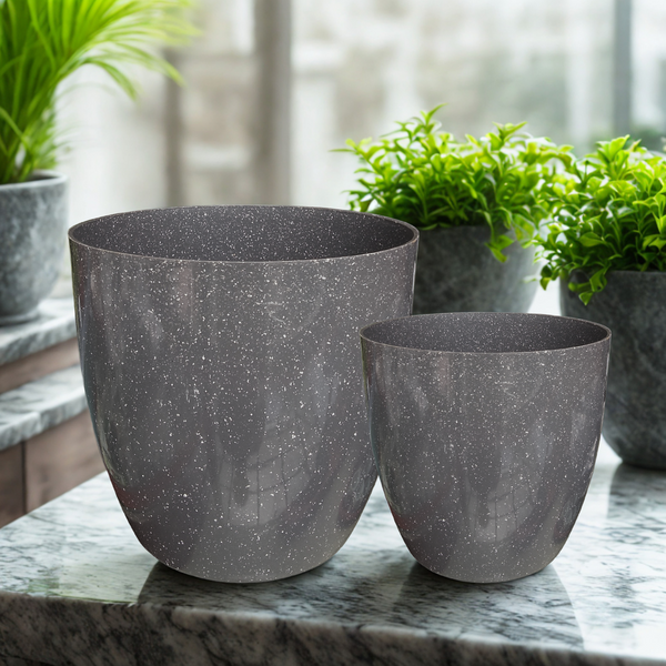 Green Paradise® Premium Grey Plastic Pot – Elegant Indoor & Outdoor Planter for your garden