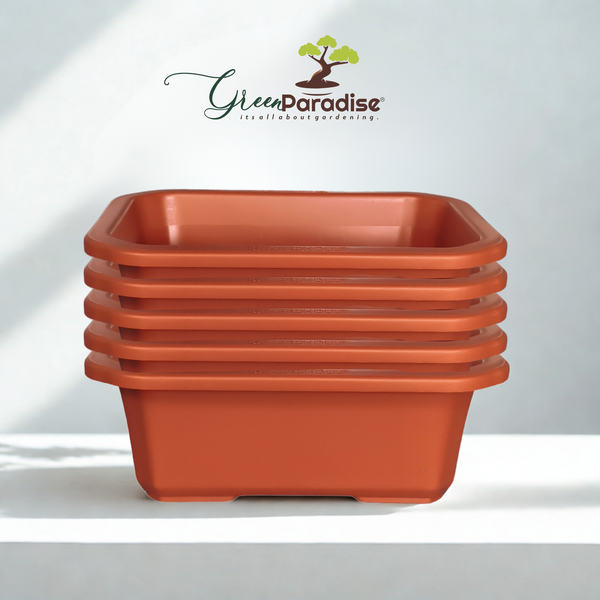 Green Paradise® Premium Rectangular Bonsai Pot Durable Plastic 28cm pot