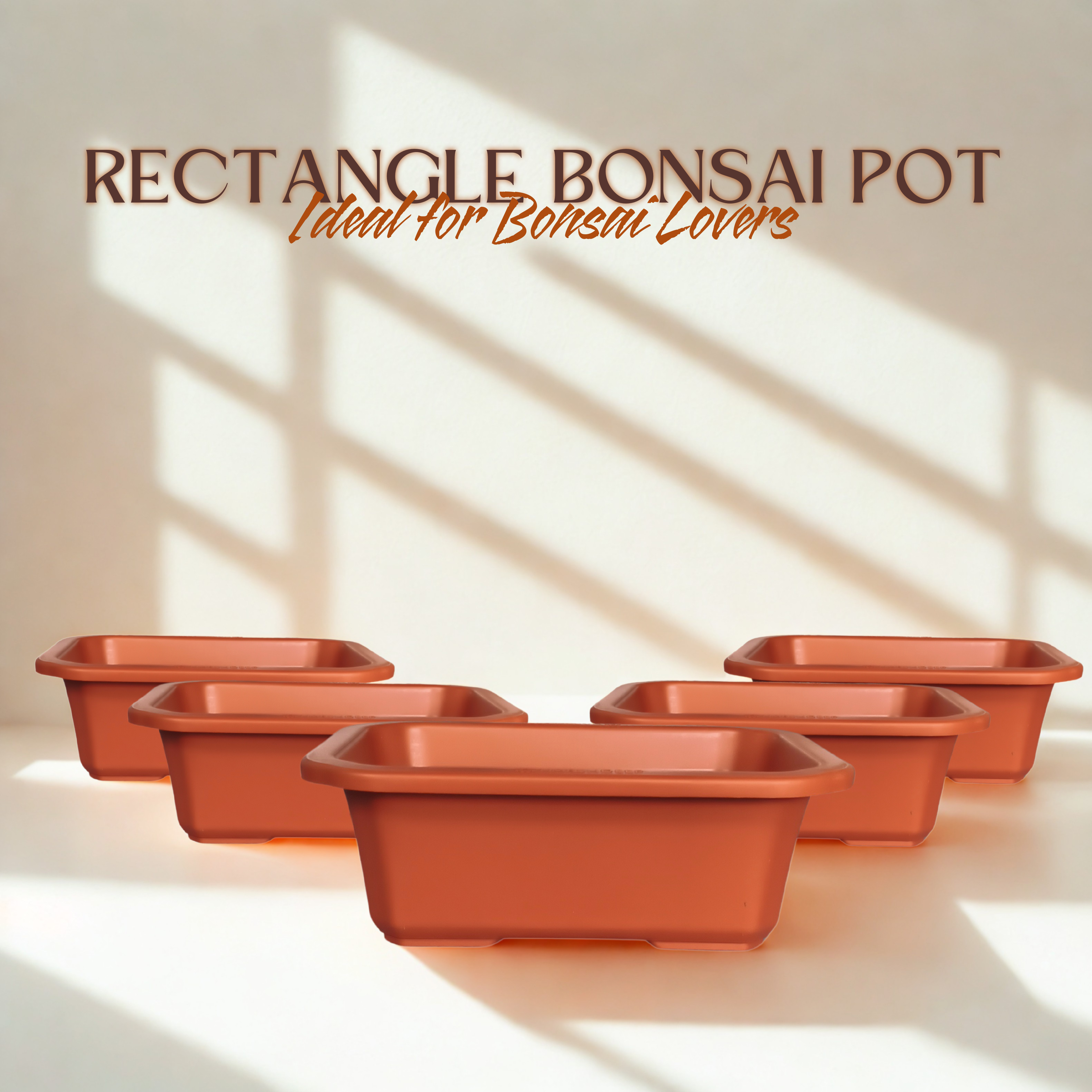 Green Paradise® Premium Rectangular Bonsai Pot Durable Plastic 28cm pot