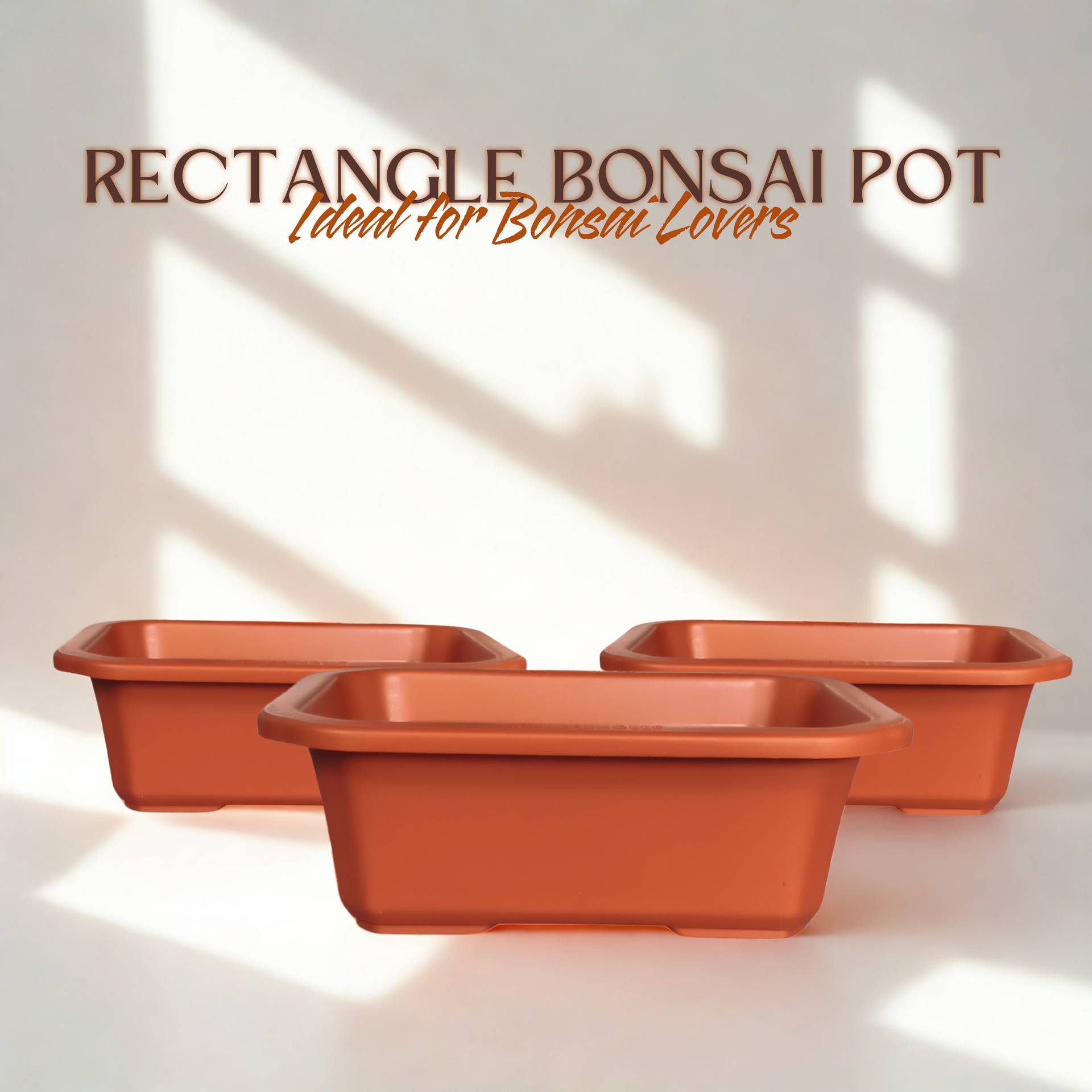 Green Paradise® Premium Rectangular Bonsai Pot Durable Plastic 40cm pot