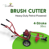 Green Paradise® Heavy-Duty Petrol-Powered Operated 35cc 4stroke Hand Brush Cutter/ Grass cutter with Adjustable Wheels