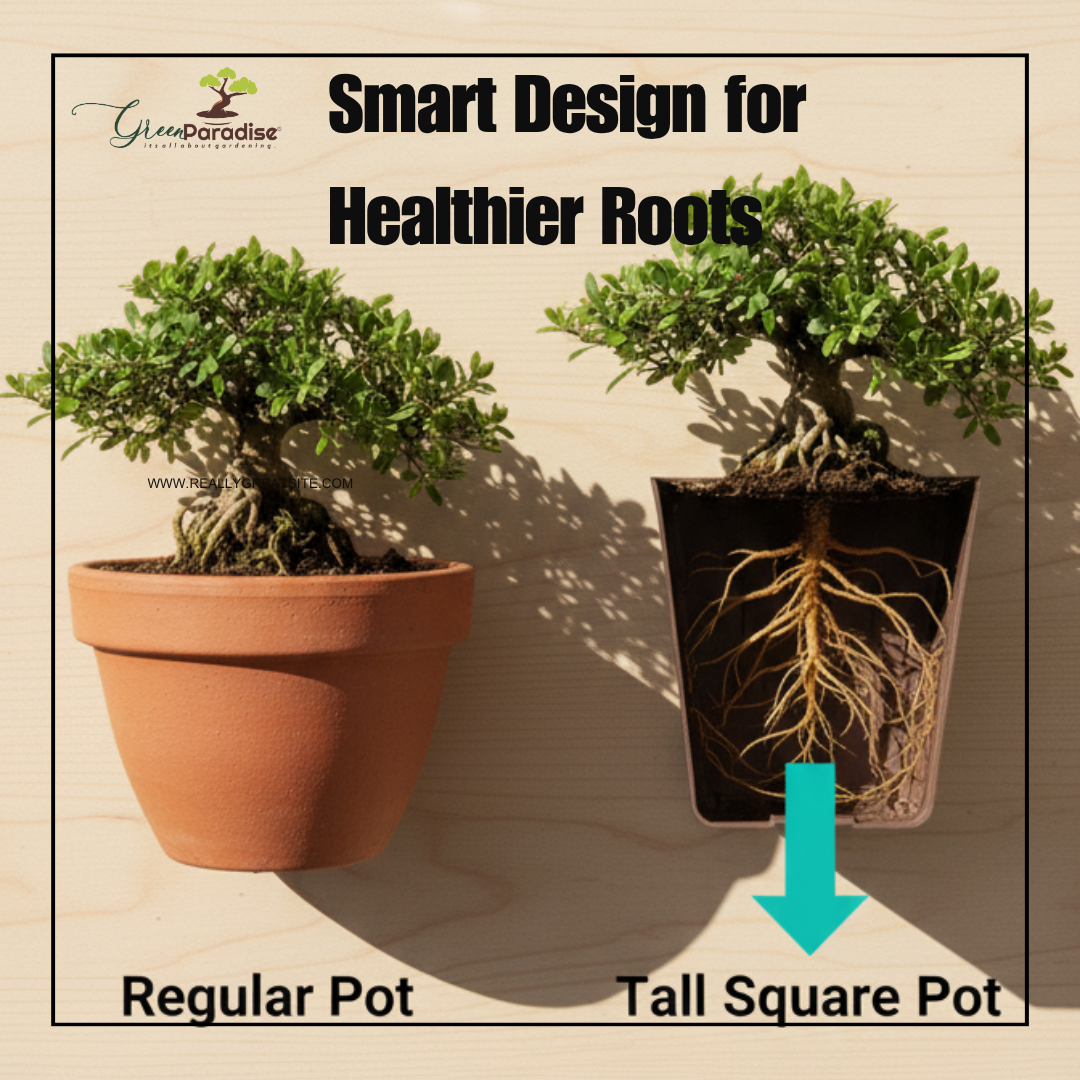 Green Paradise® Bonsai Training Pots plastic pots Tall Square bonsai pots purple clay color Plastic Bonsai Pots