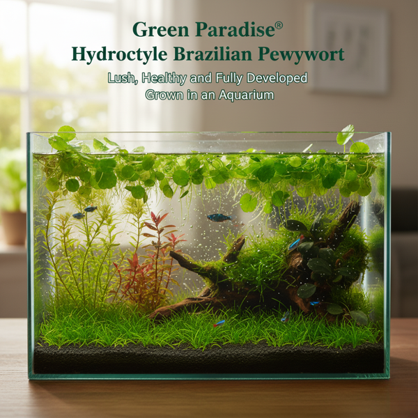 Green Paradise® Hydrocotyle Brazilian Pennywort – Fast-Growing Aquatic Plant for Aquariums, Terrariums & Water Gardens | Easy Care Live Creeper Plant