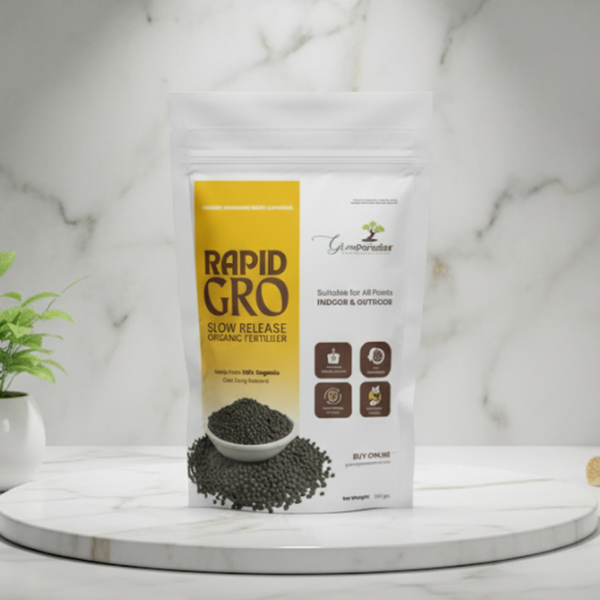 Green Paradise® Rapid Gro Slow Release Organic Fertilizer – 100% Organic Cow Dung Manure For Indoor & Outdoor Plants (500gm Pack)