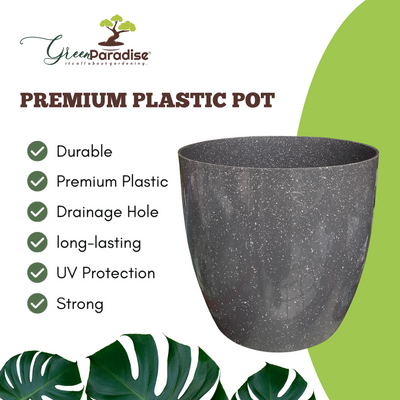 Green Paradise® Premium Grey Plastic Pot – Elegant Indoor & Outdoor Planter for your garden