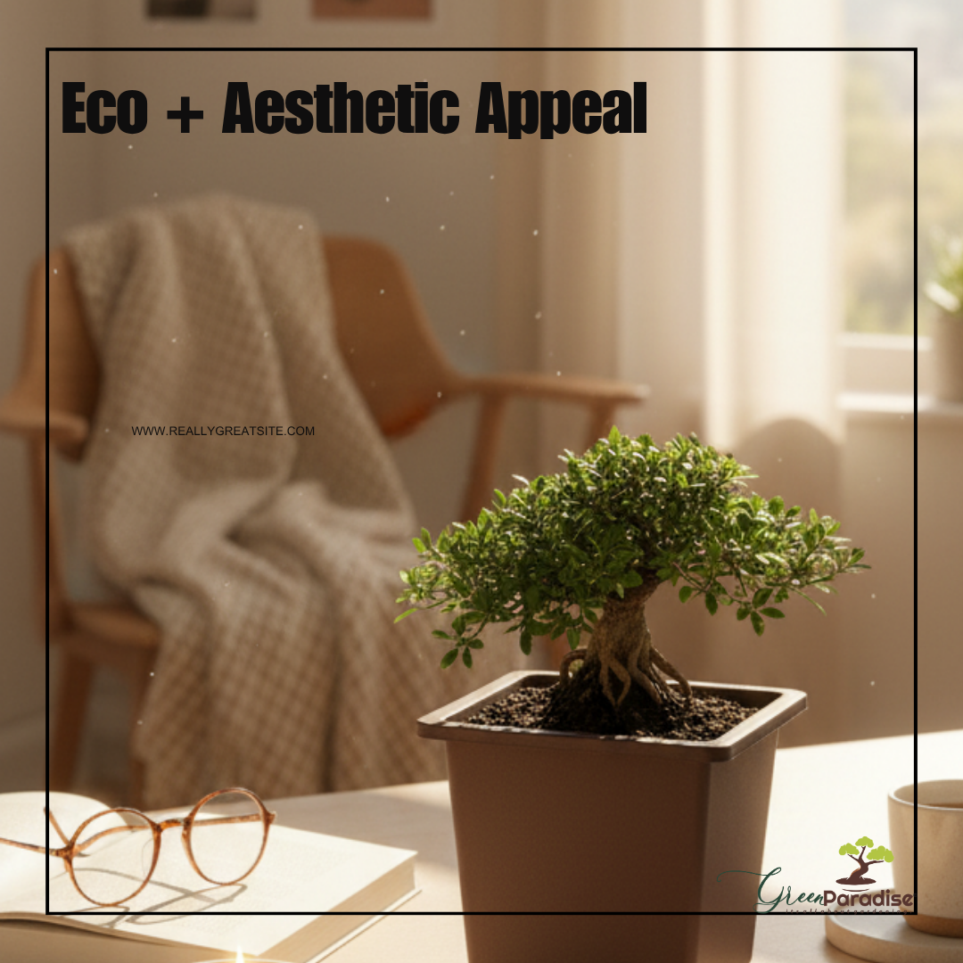 Green Paradise® Bonsai Training Pots plastic pots Tall Square bonsai pots purple clay color Plastic Bonsai Pots