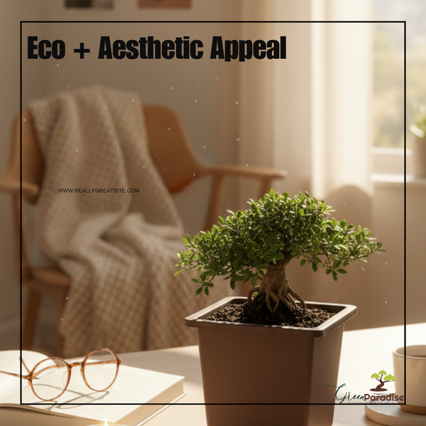 Green Paradise® Bonsai Training Pots plastic pots Tall Square bonsai pots purple clay color Plastic Bonsai Pots