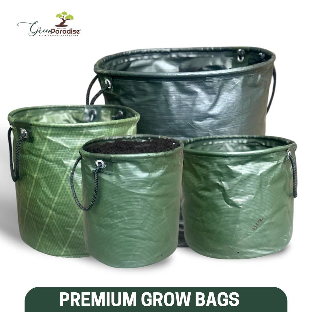 Green Paradise® Premium Quality Grow Bags Durable, Eco-Friendly Plant Containers with Handles for Vegetables, Herbs, and Flowers