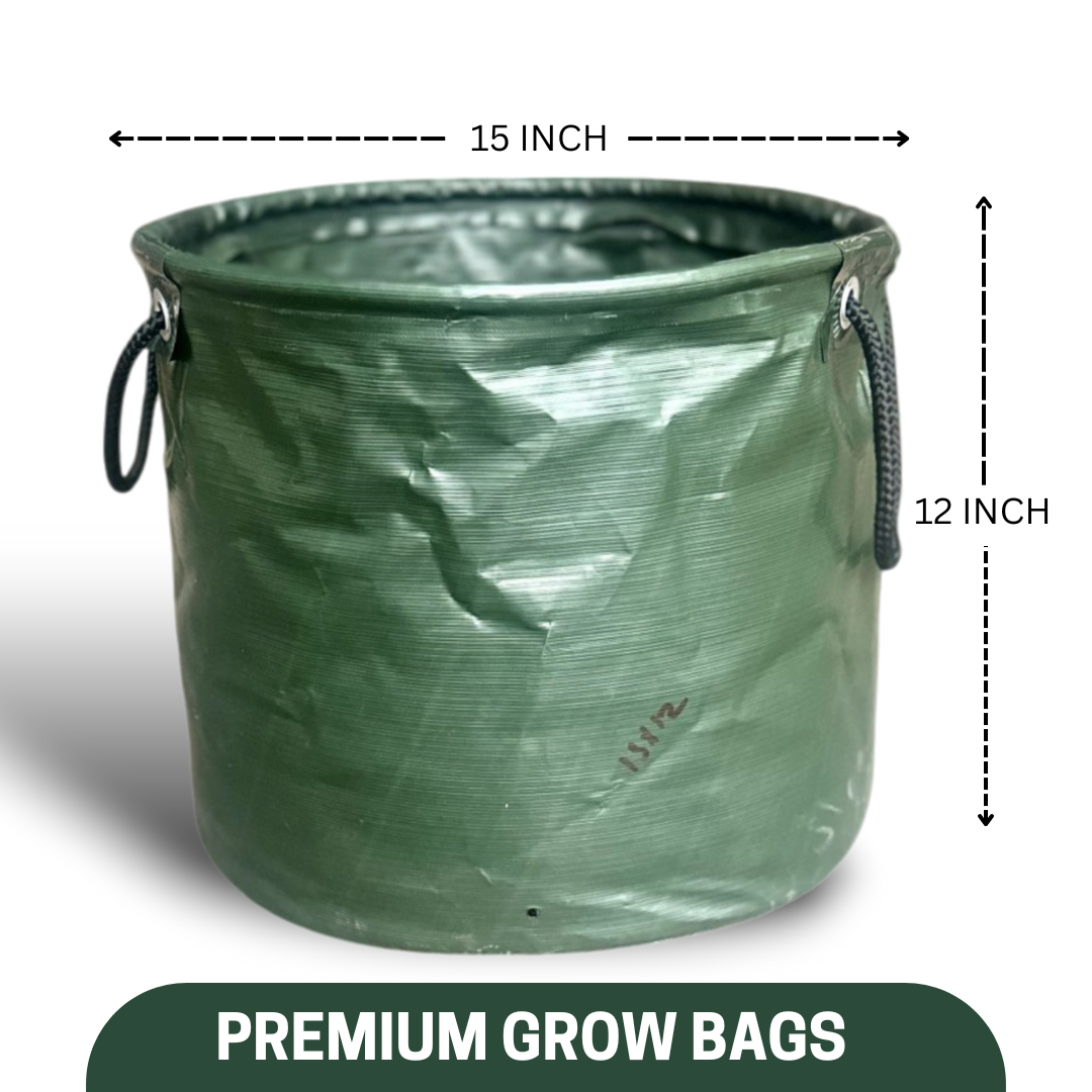 Green Paradise® Premium Quality Grow Bags Durable, Eco-Friendly Plant Containers with Handles, size 15x12 Inch