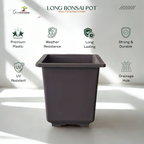 Green Paradise® Bonsai Training Pots plastic pots Tall Square bonsai pots purple clay color Plastic Bonsai Pots