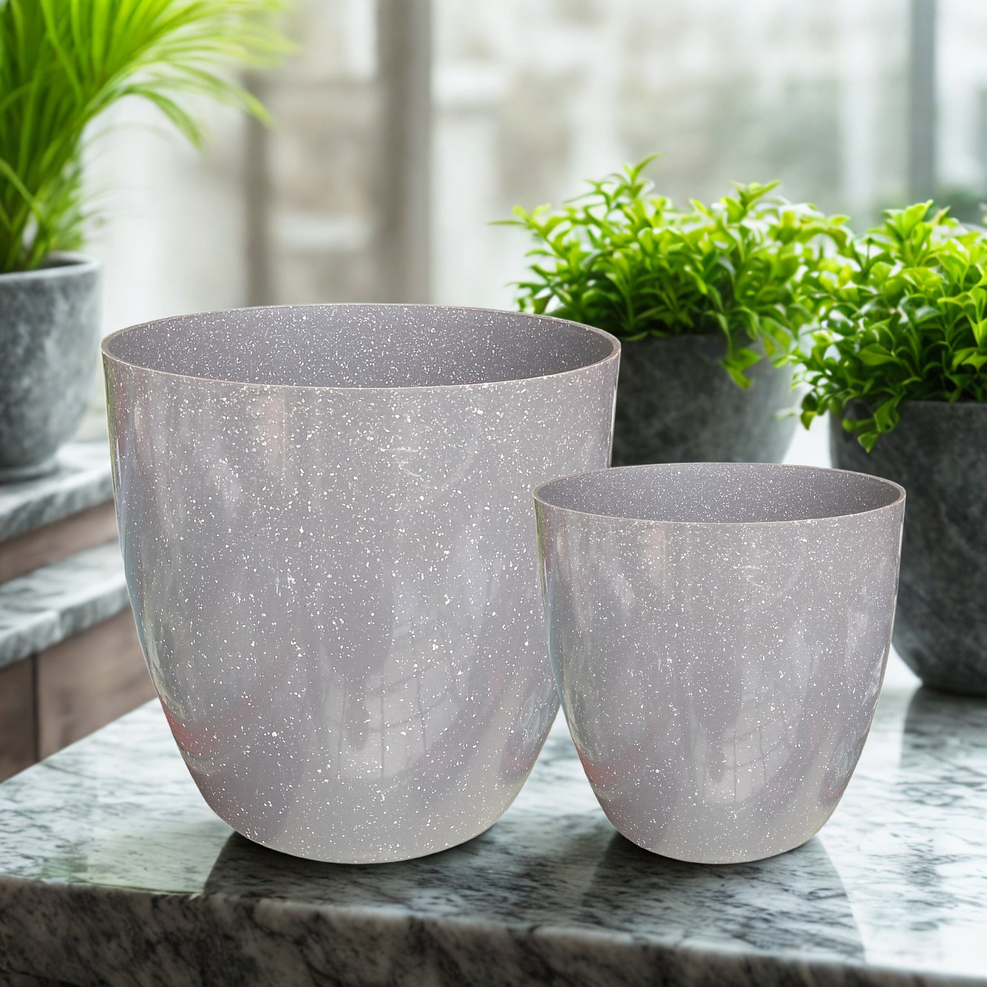 Green Paradise® Premium Grey Plastic Pot – Elegant Indoor & Outdoor Planter for your garden