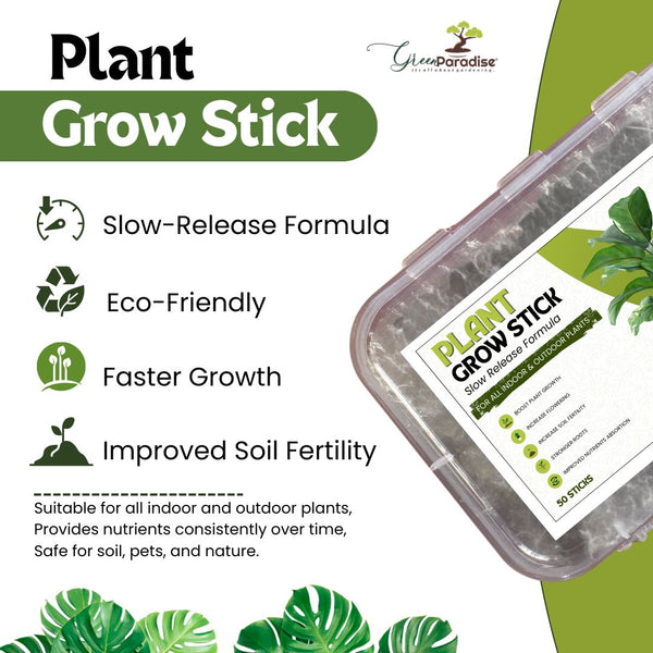 Green Paradise® Plant Grow Stick – 50 Sticks | Boost Growth, Flowering & Soil Fertility