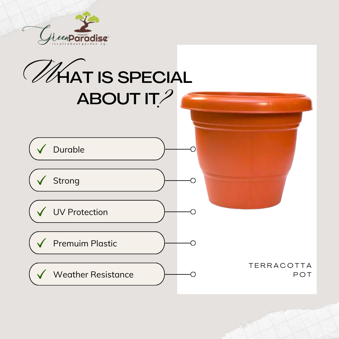 Green Paradise® Hi quality Premium Plastic Pot Terracotta Colour