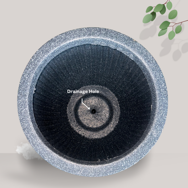 Green Paradise® Roto Molded Marble Finish Round Planter – 12 Inch – Lightweight, Unbreakable, Marble Finish, Drainage Hole, Outdoor & Indoor Use