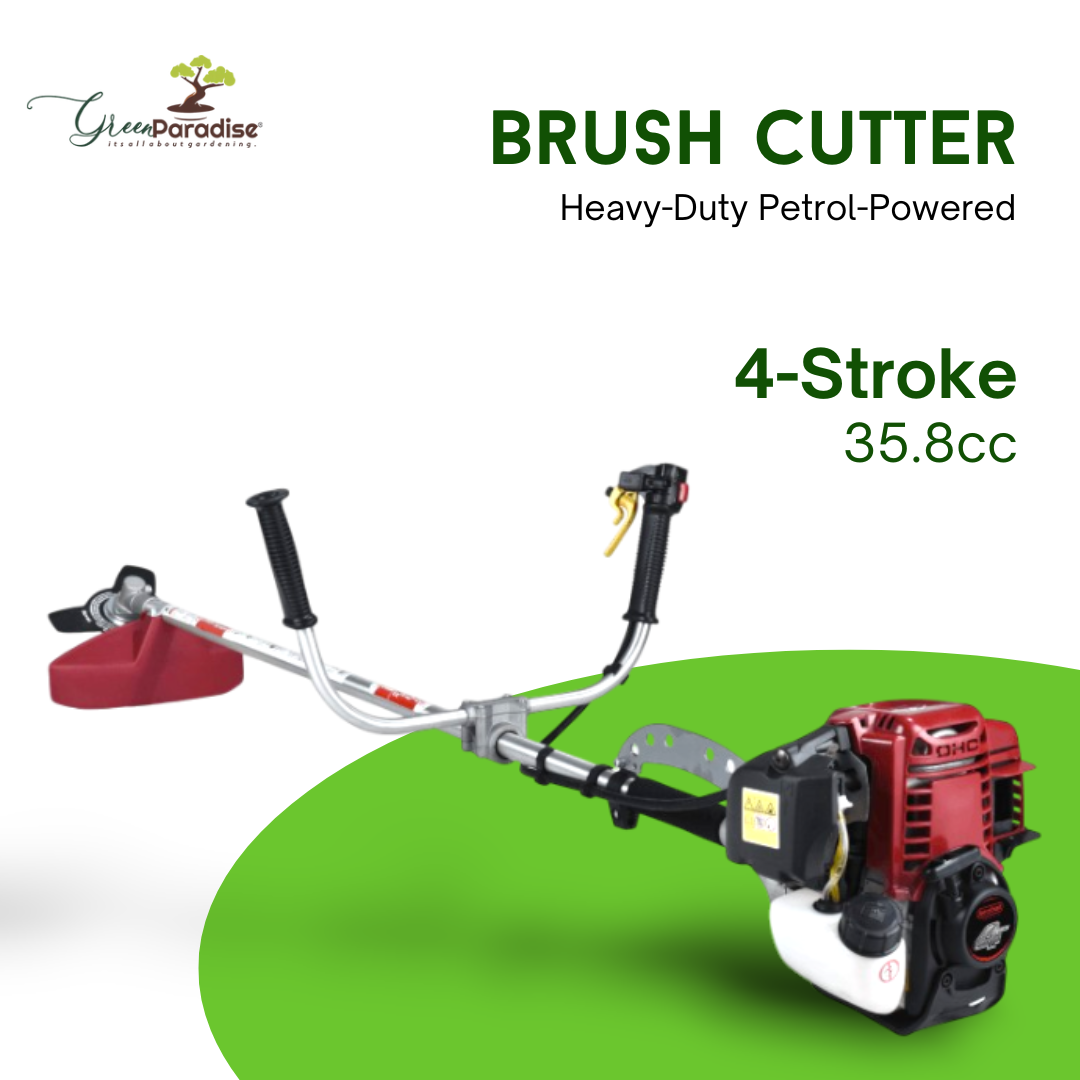 Green Paradise® 4-Stroke Heavy-Duty Petrol Operated Sidepack Grass Cutter and Trimmer Machine with Complete Accessories