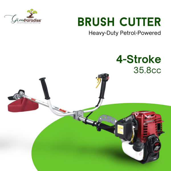 Green Paradise® 4-Stroke Heavy-Duty Petrol Operated Sidepack Grass Cutter and Trimmer Machine with Complete Accessories