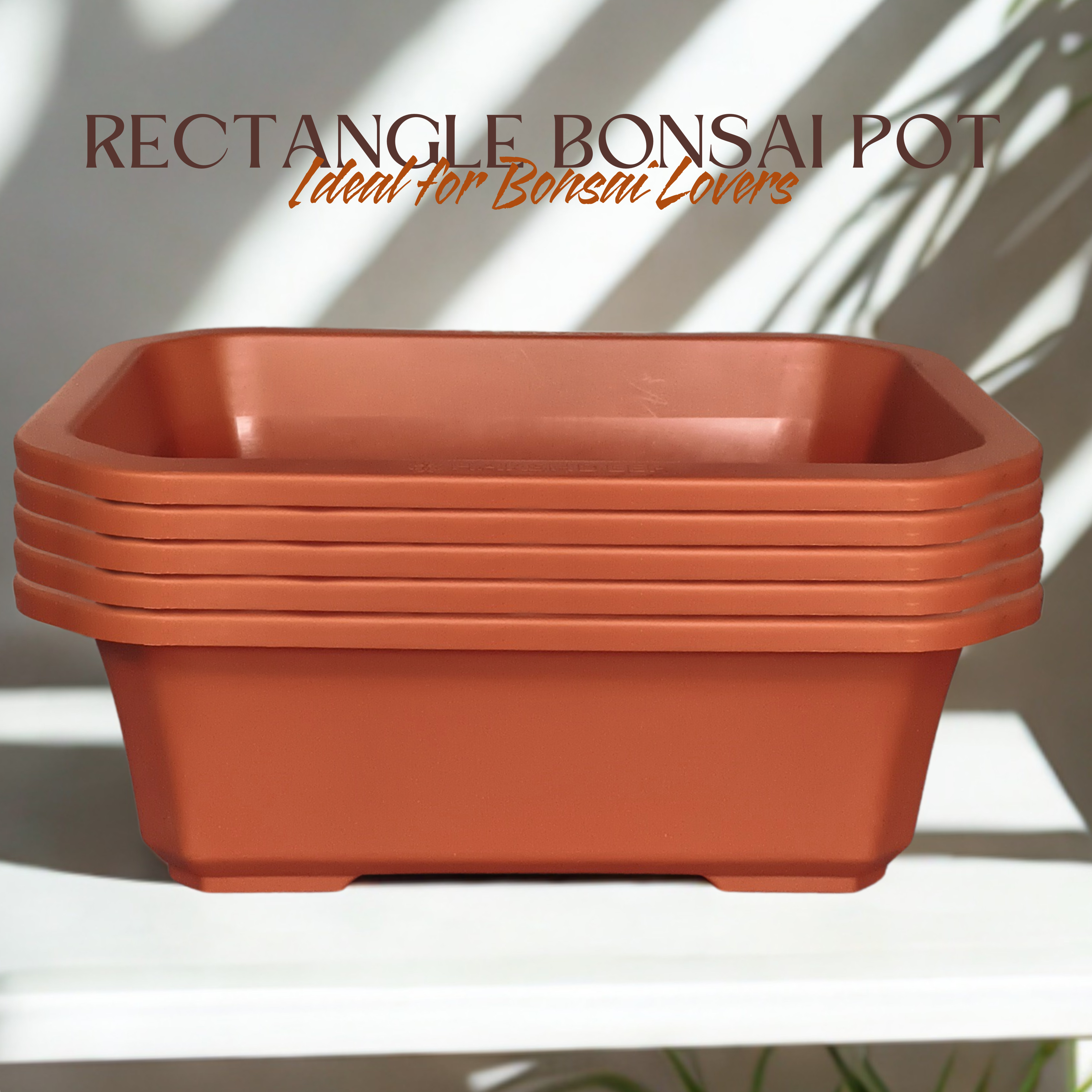 Green Paradise® Premium Rectangular Bonsai Pot Durable Plastic 40cm pot