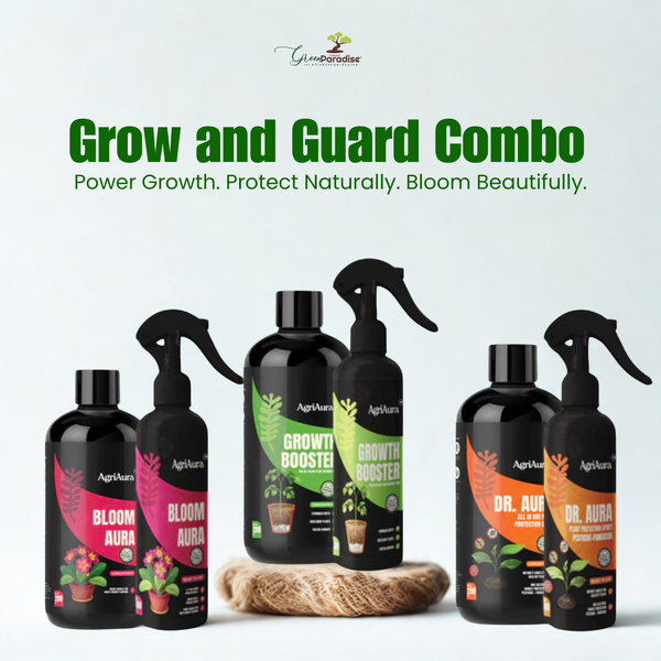 Green Paradise® Grow and Guard Combo Best Organic Fertilizer + Plant Protection Kit for Home Gardening