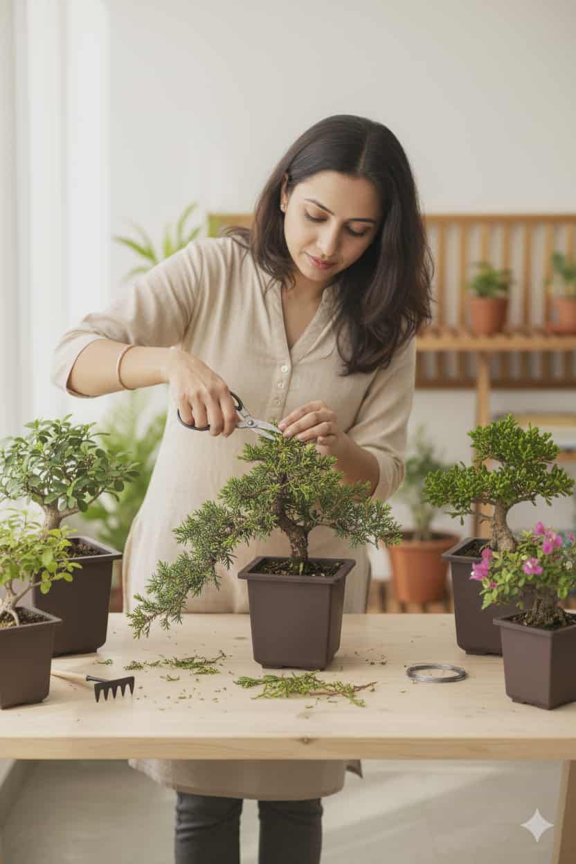 Green Paradise® Bonsai Training Pots plastic pots Tall Square bonsai pots purple clay color Plastic Bonsai Pots