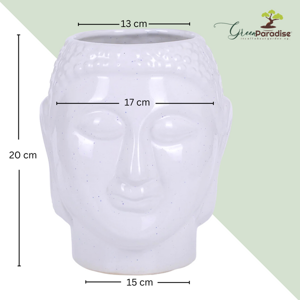 Green Paradise® White Ceramic Pot Hand Made with Famous Mughal Art for Home Decoration,Gift Item,Indoor Planter,Birthday Gift & Diwali Gift
