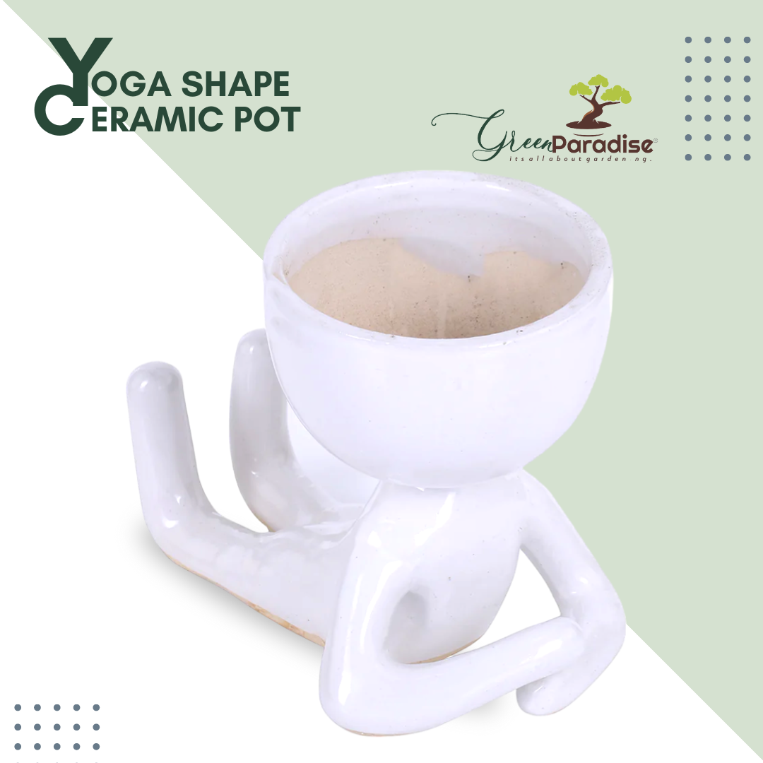 Green Paradise® Yoga Shaped Beautiful Ceramic Pot