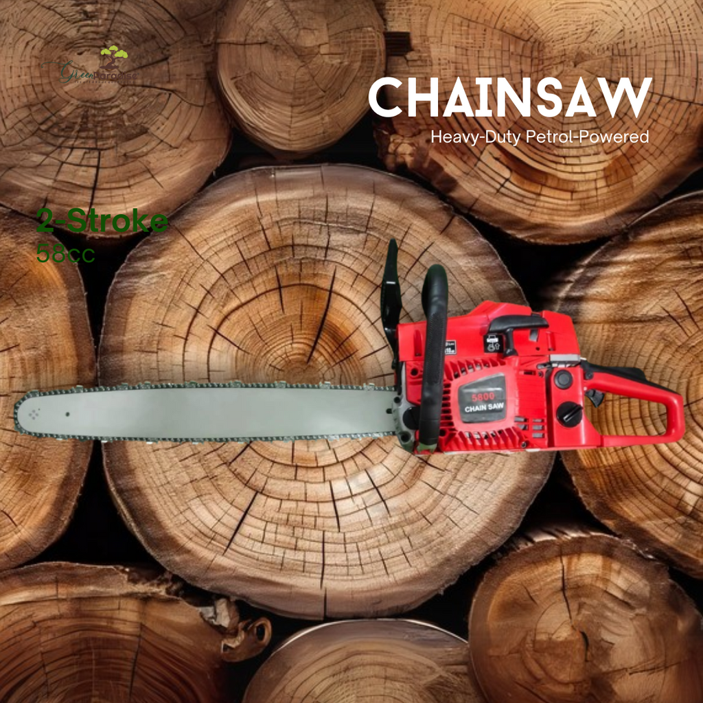 Green Paradise® 18" Petrol-Powered Chainsaw, 58cc High-Performance Engine, Ideal for Heavy-Duty Cutting