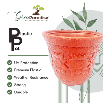 Green Paradise® Hi Quality Plastic Pots Size 15 cm (Set of 3) for Growing Plants Terracotta Color
