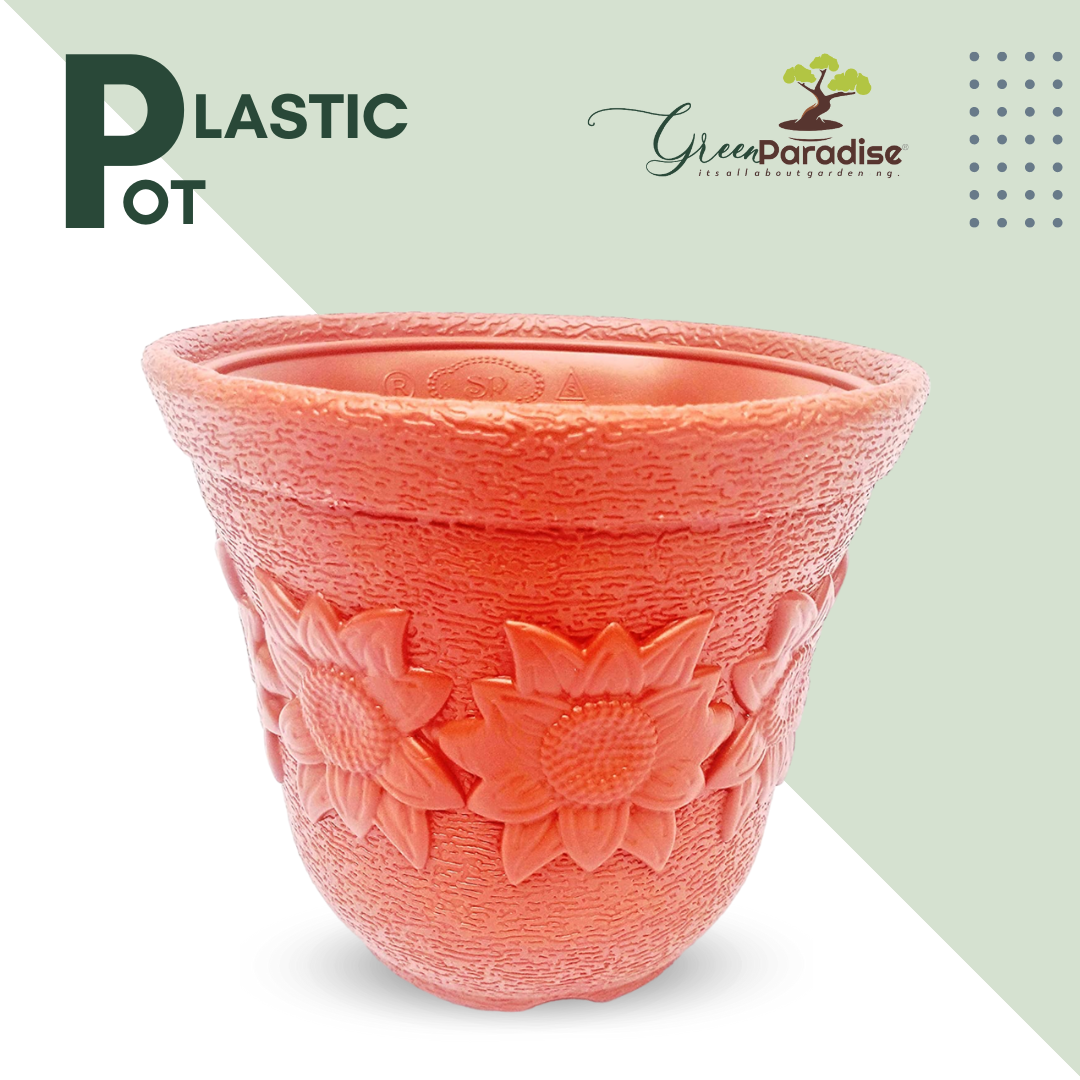 Green Paradise® Hi Quality Plastic Pots Size 15 cm (Set of 3) for Growing Plants Terracotta Color