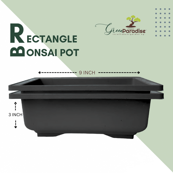 GREEN PARADISE® Rectangle Bonsai Plastic Pot Premium Quality Lightweight Pot for Indoor and Outdoor Bonsai Trees