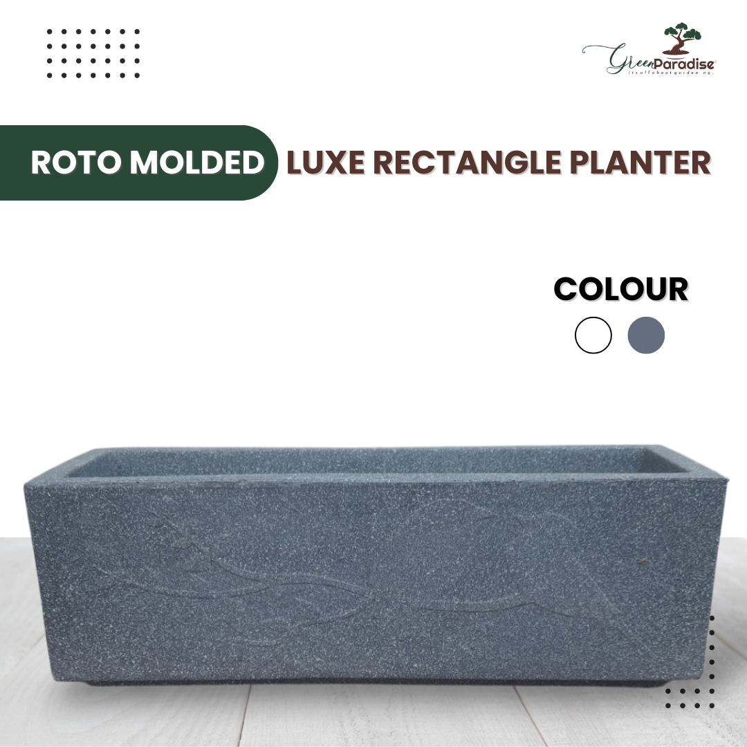 Green Paradise® Roto Molded Luxe Rectangle Planter Durable, Elegant & Weather-Resistant (18 inch)