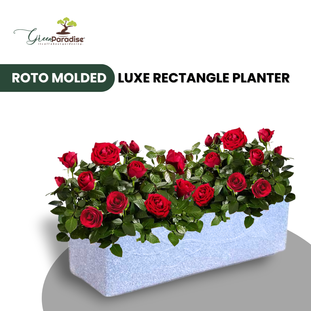 Green Paradise® Roto Molded Luxe Rectangle Planter Durable, Elegant & Weather-Resistant (18 inch)