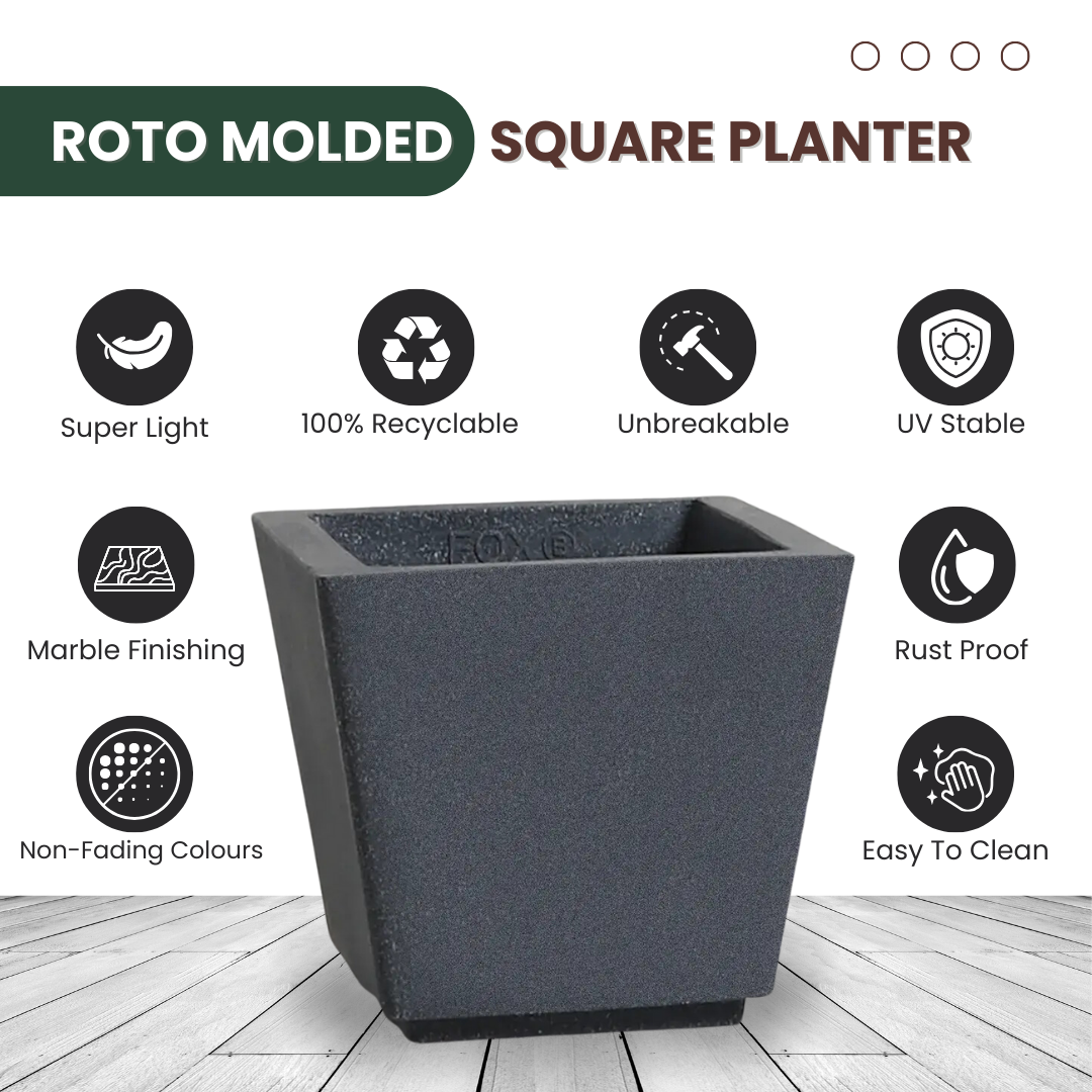 Green Paradise® Square Roto Molded High Qaulity Premium Planter