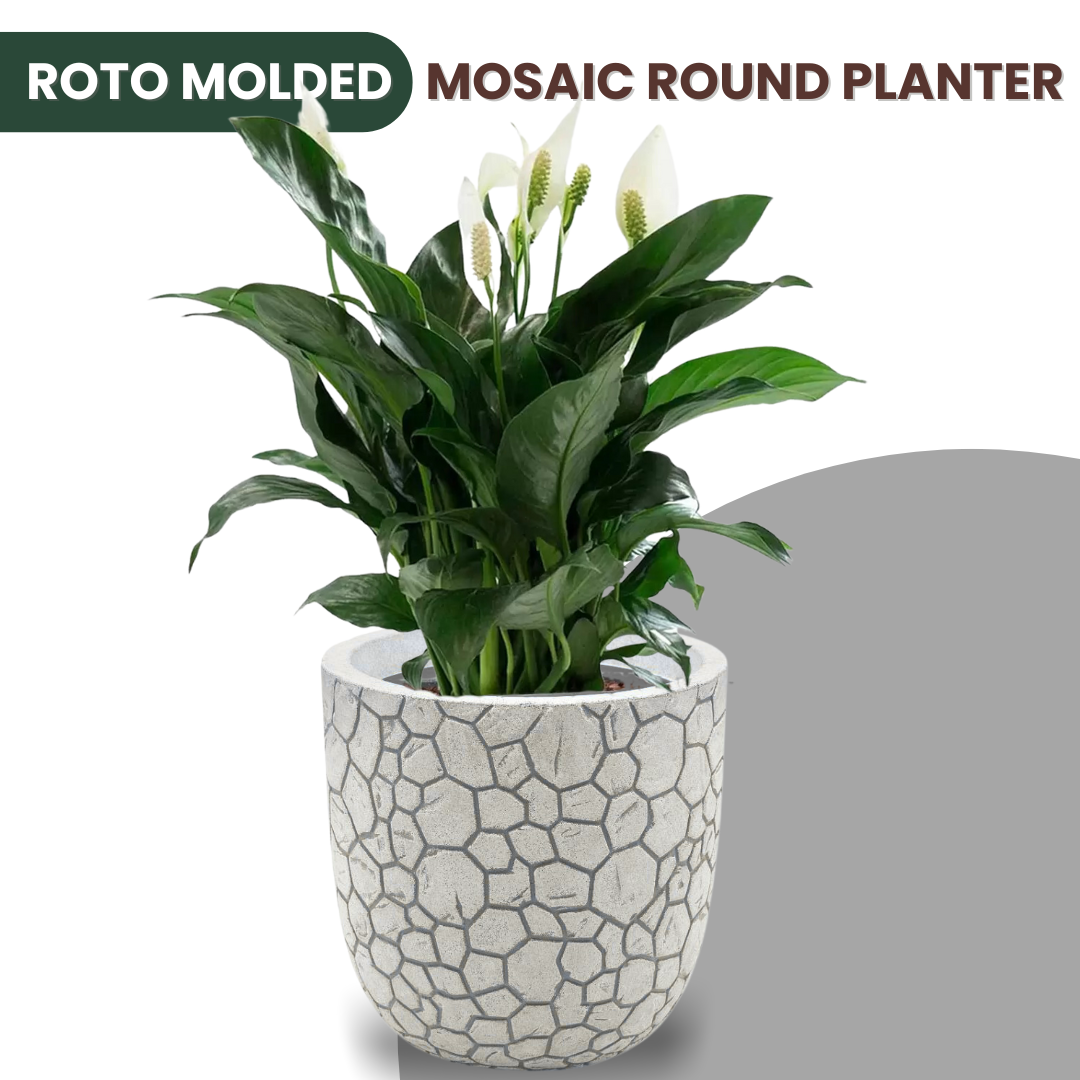 Green Paradise® Mosaic Round Roto Molded High Qaulity Premium Planter