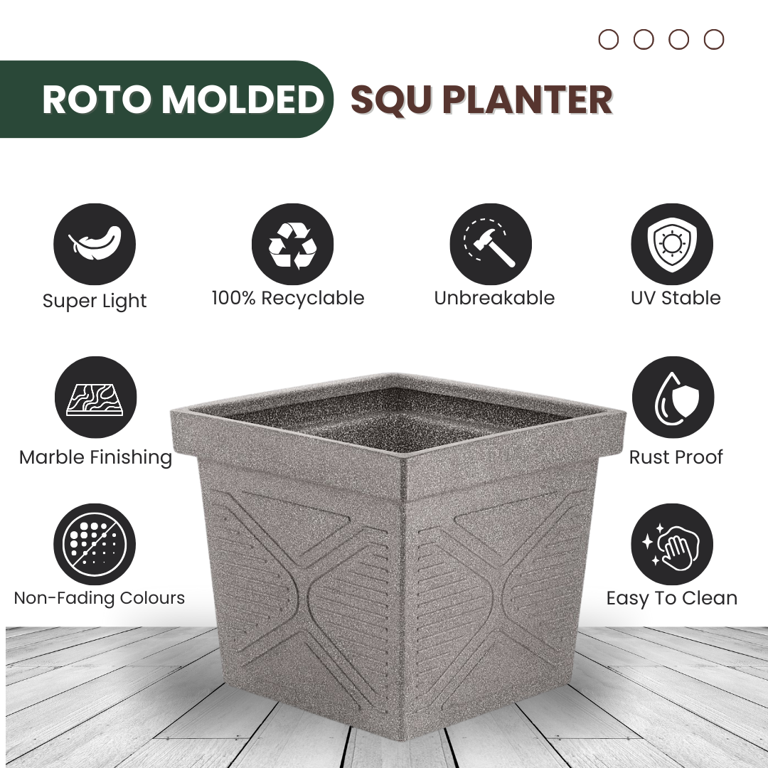 Green Paradise® Squ16 Roto Molded High Qaulity Premium Planter